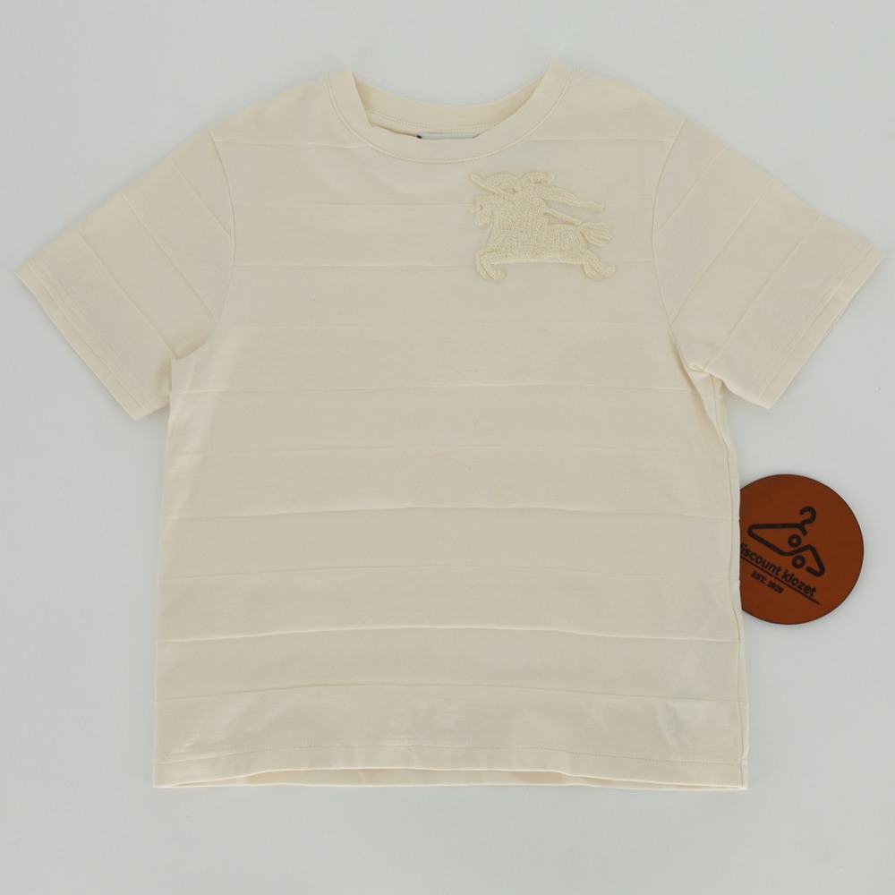 Burberry Kids Equestrian Knight‎ Cotton T-shirt 6Y Beige Crew Neck